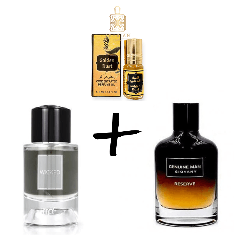Wicked + Genuine Man Giovany Reserve + Парфюмно масло Oud Sultan